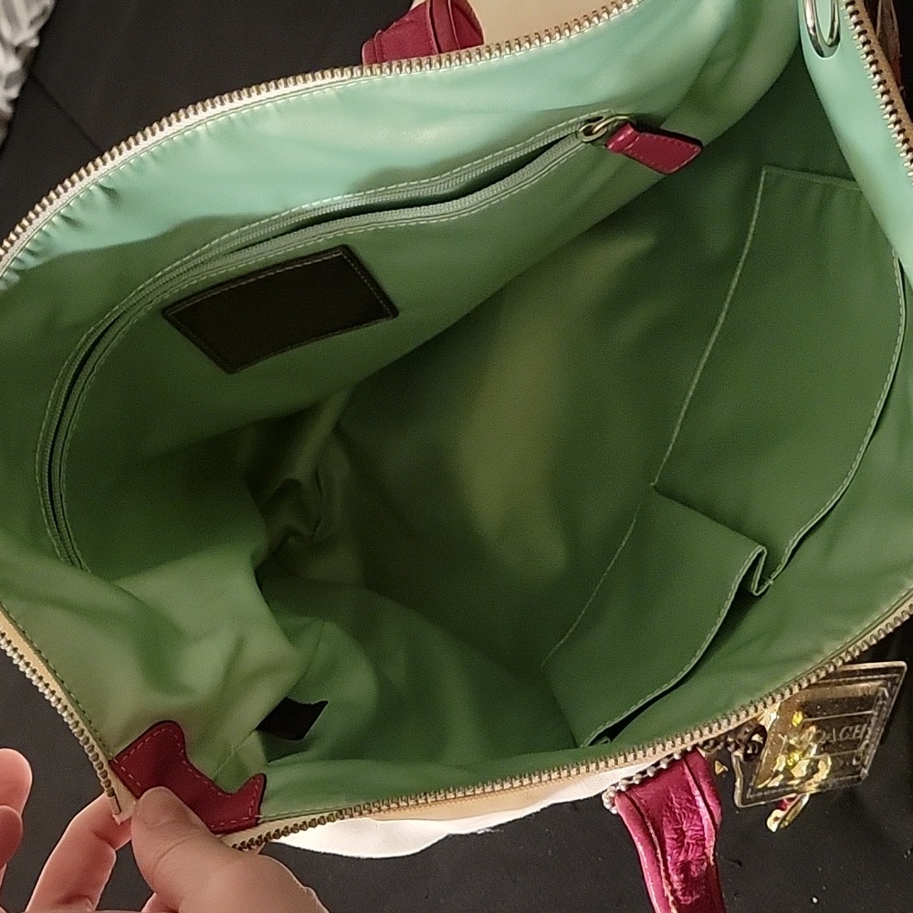 Coach Rare Multicolor Sequin, Metalic, and Mosiac Leather Butterfly Canvas Tote - Picture 13 of 17